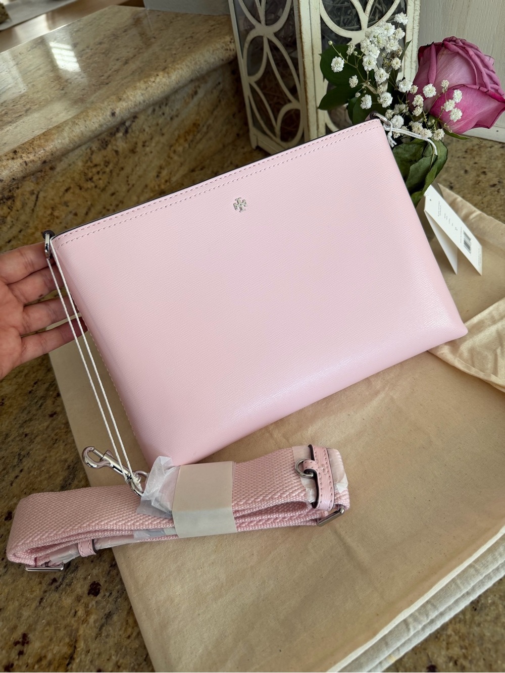 Women's Pink Wristlet Crossbody Pouch